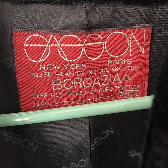 Sasson Borgazia Vintage 80s Faux Fur Sasson Jacket Coat Size 12 - Picture 3 of 5